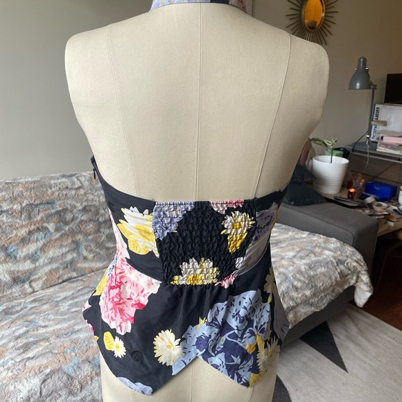 Fred Perry silk floral colored halter top size US 8 - Picture 2 of 4